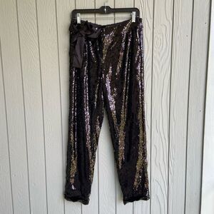 Anthropologie Dance & Marvel Black Sequin Tuxedo Pants – Large